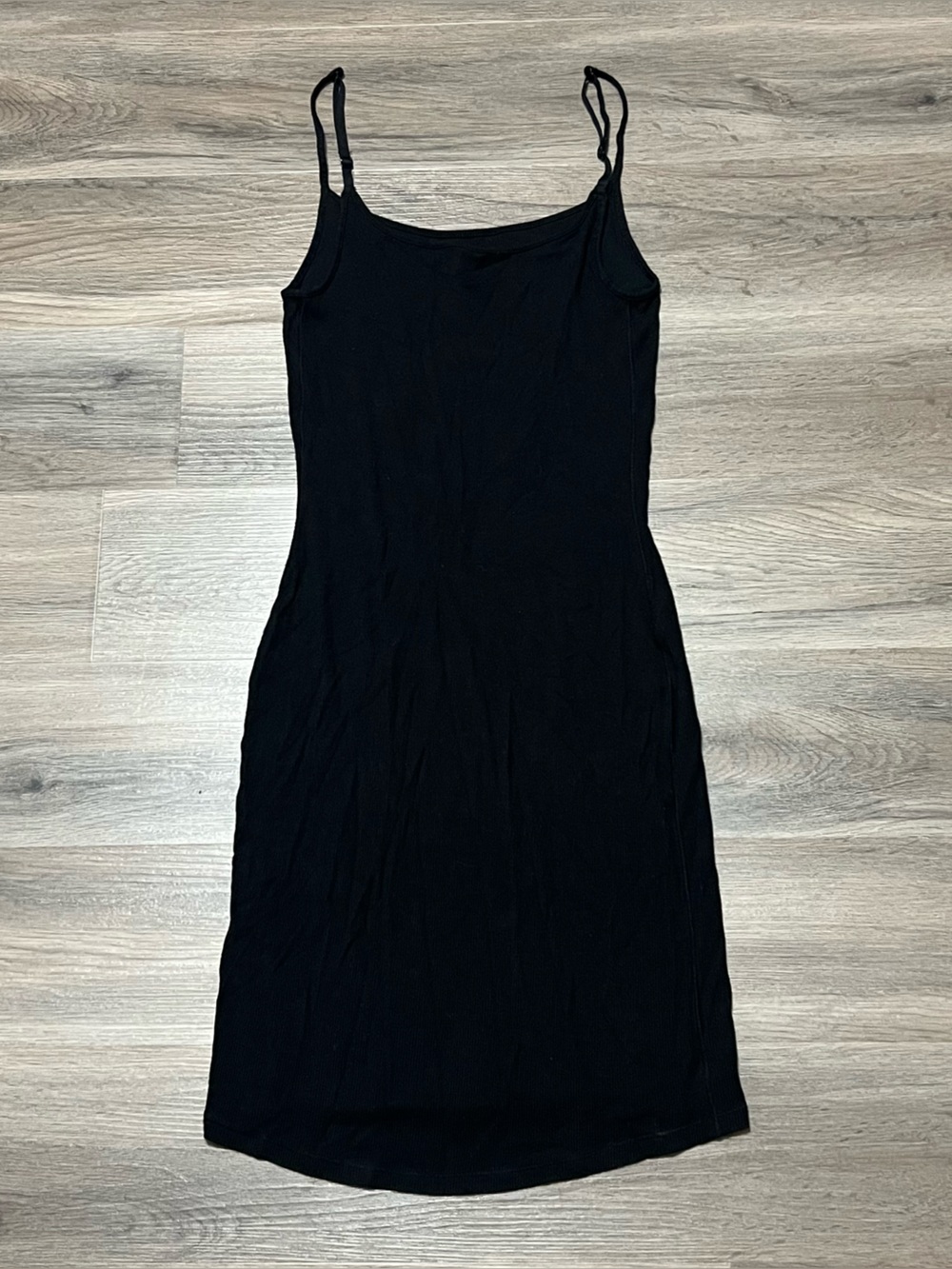 Skims Womens Medium Soft Lounge Slip Dress Black Ribbed Adjustable Bodycon Modal - Picture 4 of 6